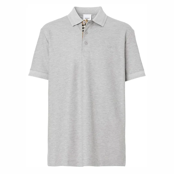 Áo Polo Nam Burberry Logo-embroidered Polo Shirt Màu Xám Size XS