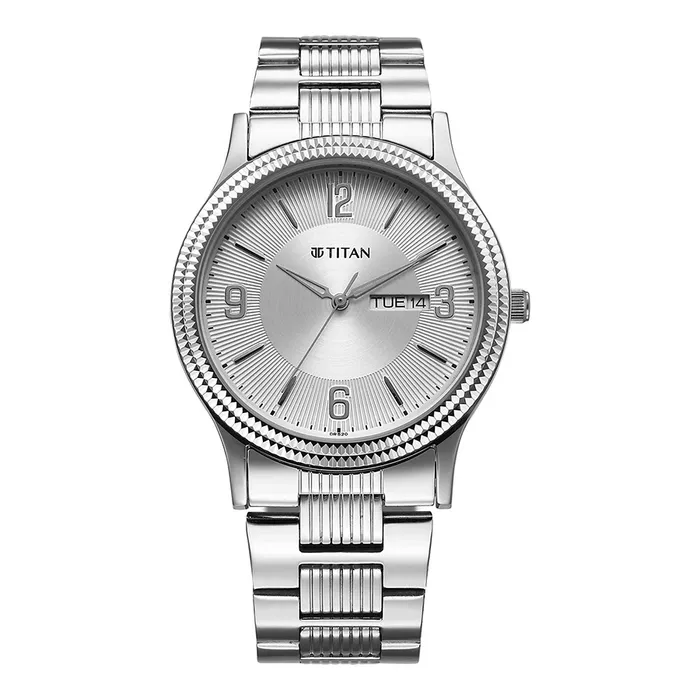 Đồng Hồ Nam Titan Siler White Dial Alog Watch For Men 1650SM02 Màu Bạc