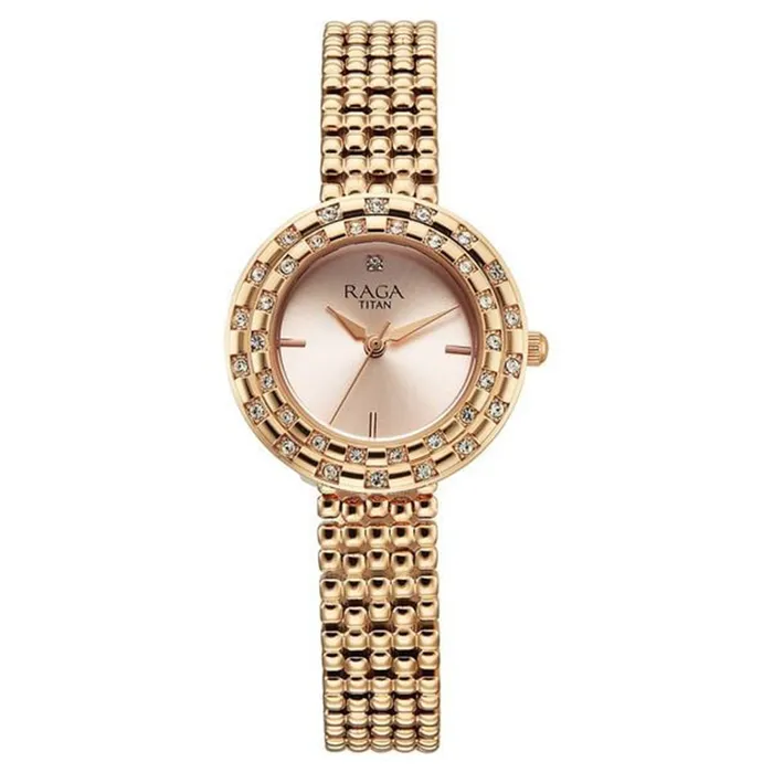 Đồng Hồ Nữ Titan Raga Showstopper 3.0 Analog Watch For Women 95350WM01 Màu Vàng Hồng