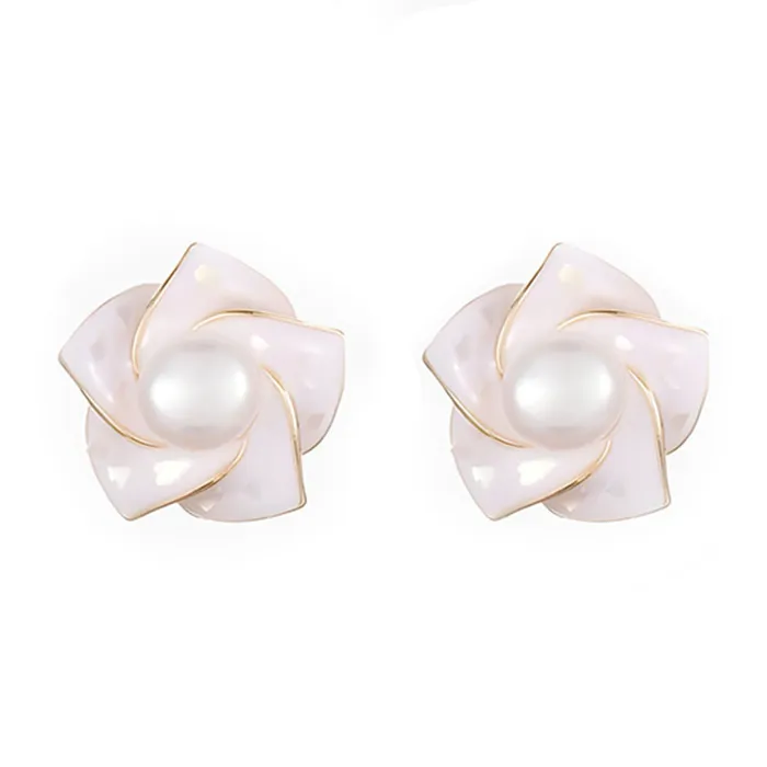 Khuyên Tai Nữ Jessica Pearl Graceful Bloom JE60 Màu Hồng Vàng