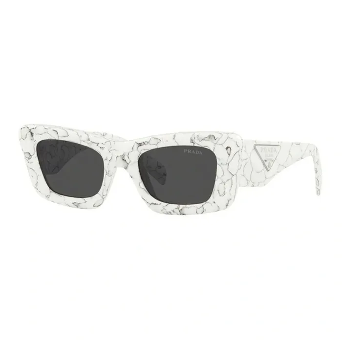 Kính Mát Nữ Prada Sunglasses In Matte White Marble 0PR 13ZS Màu Xám/Trắng