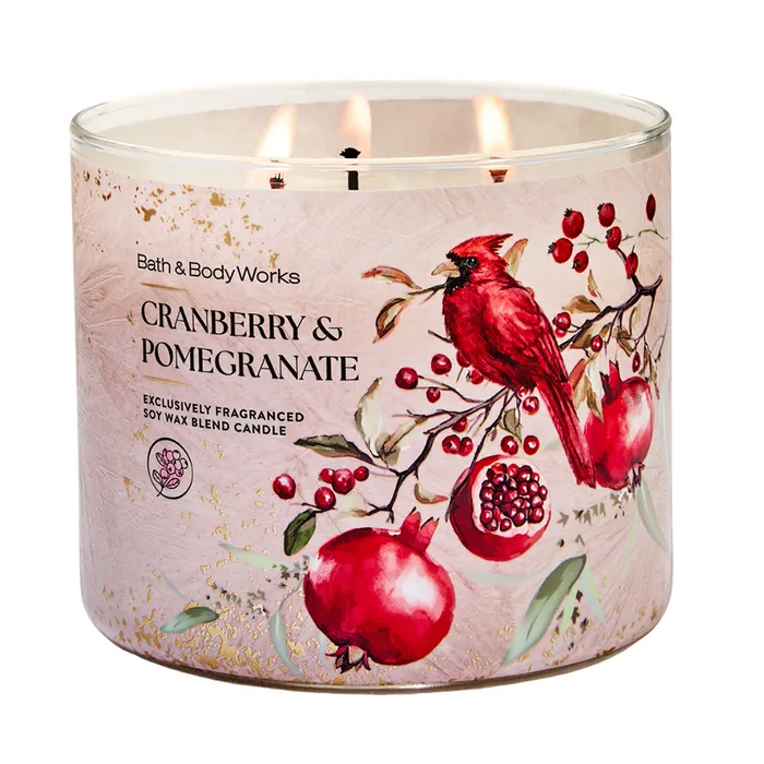 Nến Thơm Bath & Body Works Cranberry & Pomegranate 3-Wick Candle 411g
