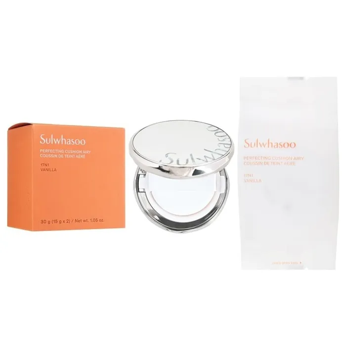 Set Phấn Nước Sulwhasoo Perfecting Cushion Coussin Airy + 1 Lõi Refill Tone 17N1 Vanila