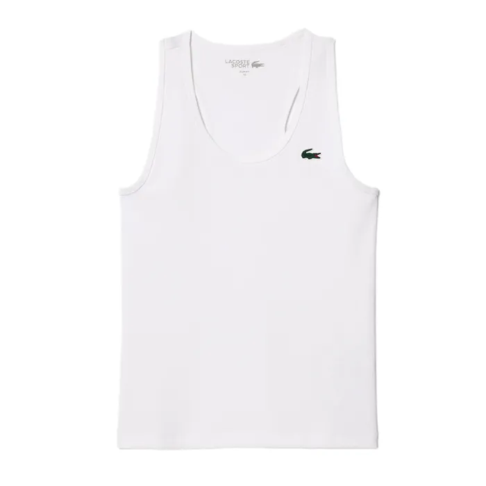 Áo Ba Lỗ Nữ Lacoste Ultra Dry Rib Knit Sport Tank Top TF4874 001 Màu Trắng Size 38