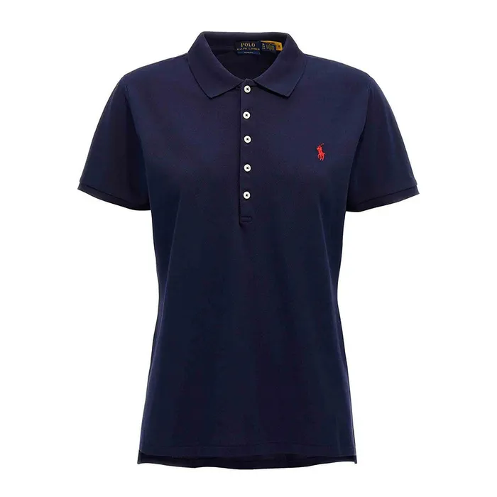 Áo Polo Nữ Ralph Lauren Slim Short Sleeve 211870245002 Màu Xanh Navy Size M