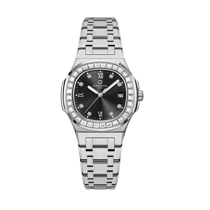 Đồng Hồ Nữ Carnival  8160L2-VT-D Màu Đen Bạc Thanh Lịch