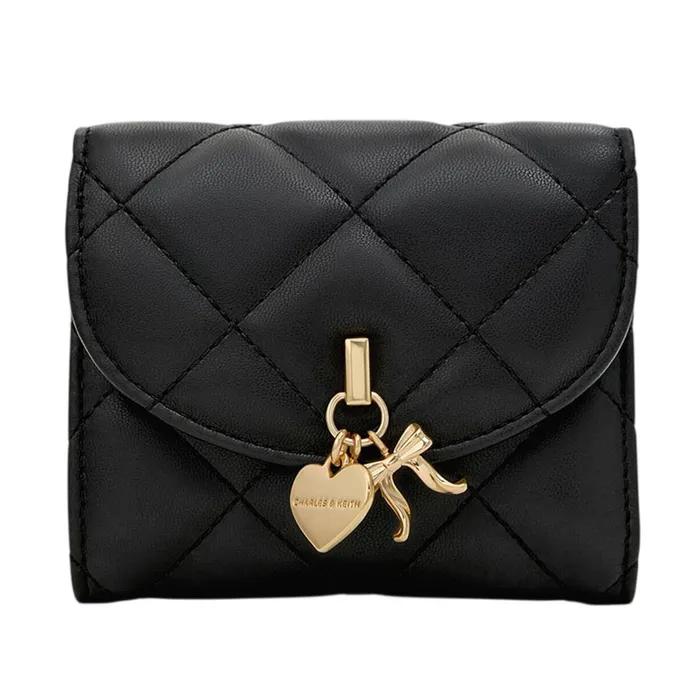 Ví Nữ Charles & Keith CNK Arrietty Quilted Noir CK6-10770710 Màu Đen