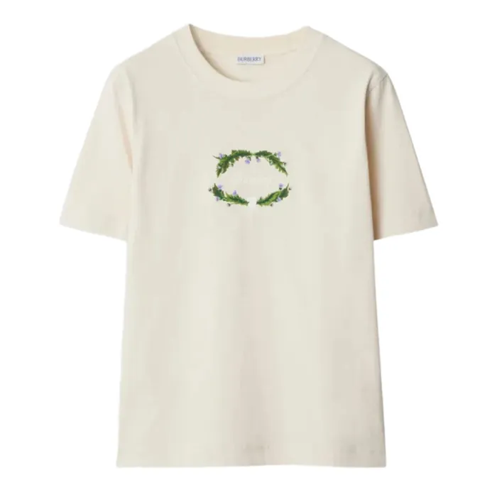 Áo Phông Nữ Burberry White With Logo Printed 8097911 Tshirt Màu Trắng Size S