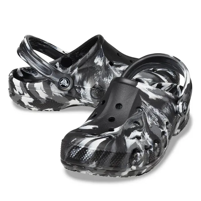 Giày Sục Crocs Clog Baya - Marble Black/White Màu Trắng Đen Size 41-42