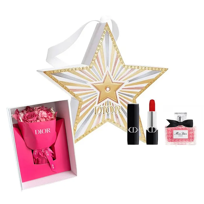 Set Nước Hoa Dior Miss Dior EDP (EDP 5ml + Dior Velvet 999 Mini + Hộp Hoa Dior + Hộp Ngôi Sao + Túi Giấy )