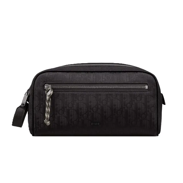 Túi Cầm Tay Christian Dior Toiletry Bag Black Màu Đen