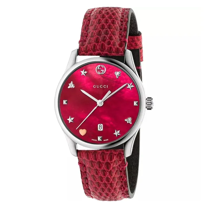 Đồng Hồ Nữ Gucci G-Timeless Red Watch 36mm Màu Đỏ Anh Đào
