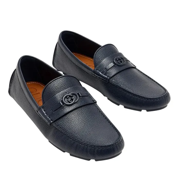 Giày Lười Nam Gucci Havel Driver Loafers 820658AAEFR4009 Màu Xanh Navy Size 41
