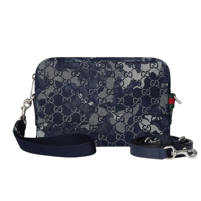 Túi Đeo Chéo Gucci GG Denim Small Crossbody Bag Màu Xanh Navy