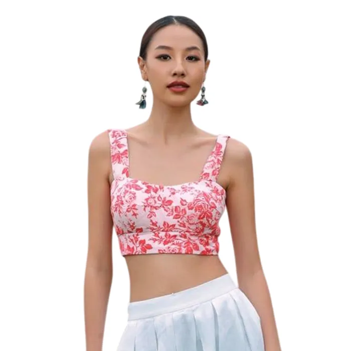 Áo Hai Dây F2 Fashion & Freedom Pink Linen Blouse Into The Wood AK627-HH-S-0524 Màu Hồng Size S