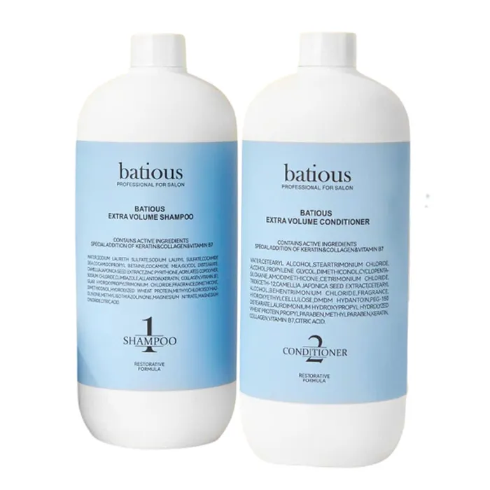 Cặp Dầu Gội + Dầu Xả Batious Extra Volume Màu Xanh Giảm Dầu, Phồng Tóc (2 x 1000ml)