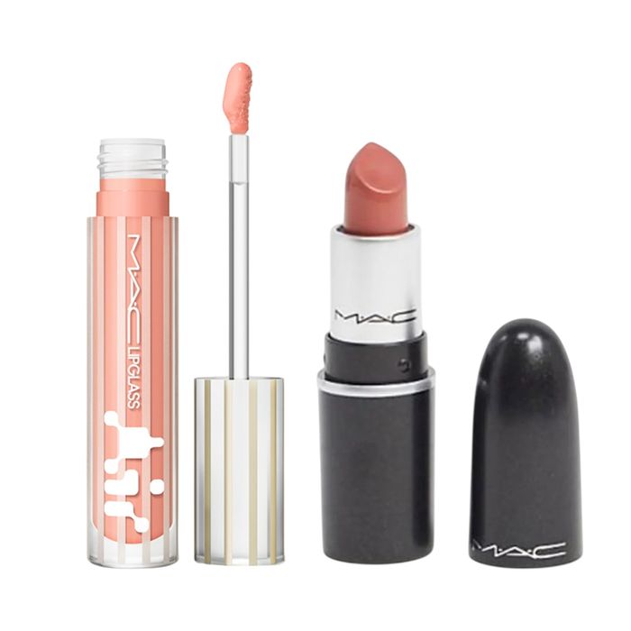 Combo 2 Son MAC (222 Behaved Màu Hồng Nude 5ml + Mini 617 Velvet Teddy Màu Nâu Cam Đất 1.7g)