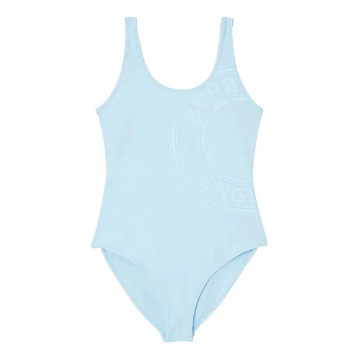Đồ Bơi Một Mảnh Nữ Burberry Jolie Logo One Piece Swimsuit Swimwear Pale Blue 8043186 Màu Xanh Nhạt Size M