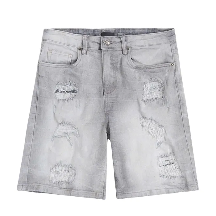 Quần Short Jean Nam Reason Grey Wash Rách RCS65M-507 Màu Xám Size 34