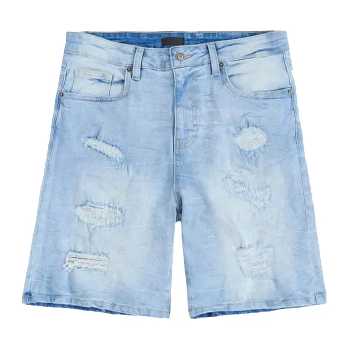 Quần Short Jean Nam Reason Medium Bleu Wash Rách RCS6SM-511 Màu Xanh Nhạt Size 32
