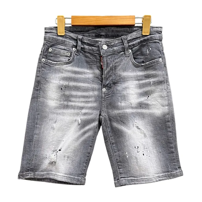 Quần Short Nam Dsquared2 Washed And Torn Both Thighs S74MU0607 S30342 Màu Xám Size 44