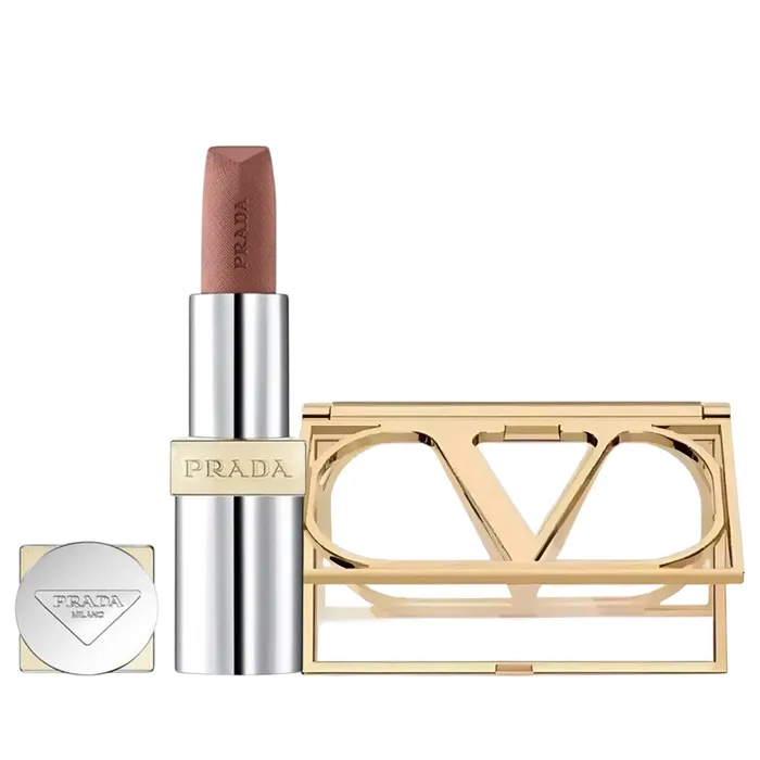 Son Prada Monochrome Hyper Matte B01 Argile Lip Màu Nâu Tây (Tặng Kèm Gương Valentino)