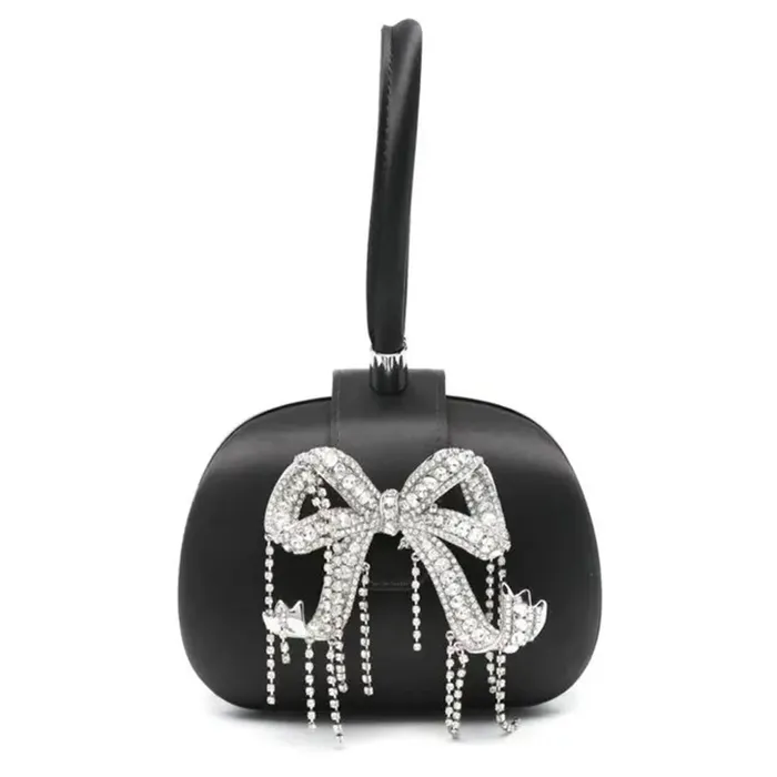 Túi Xách Tay Nữ Self-Portrait Handheld Bag With Bow Detail Màu Đen