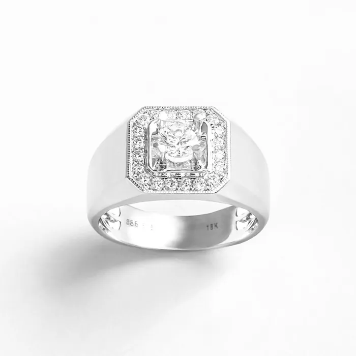 Nhẫn Nam Sherlyn Diamond KCNT RNT936-25 Vàng Trắng 14k Size 18