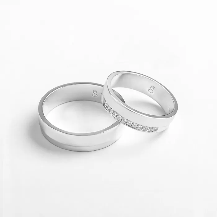 Nhẫn Cưới Nữ Sherlyn Diamond Vàng Trắng 14k RS1583-2 Tấm KCTN Size 10.5