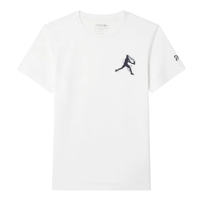 Áo Thun Nam Lacoste Tennis x Novak Djokovic TH1044 522 Tshirt Màu Trắng Size 3
