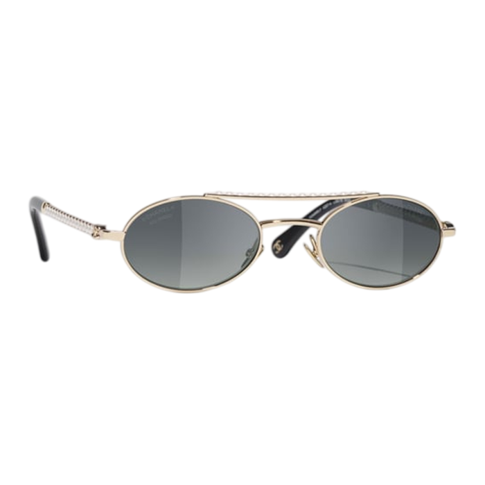 Kính Mát Chanel Oval Sunglasses Màu Xám