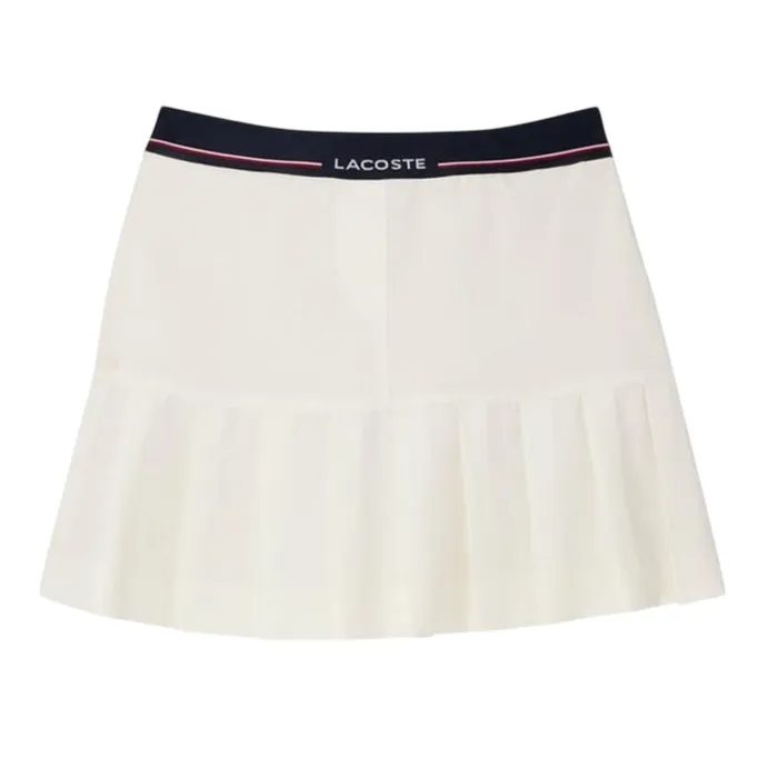 Chân Váy Nữ Lacoste Pleated Wool Blend Skirt JF5323_XFJ Màu Trắng Size 38