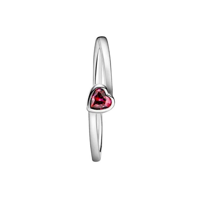 Nhẫn Nữ Pandora Red Tilted Heart Solitaire Ring Đính Đá 99267C01 Màu Đỏ Size 52