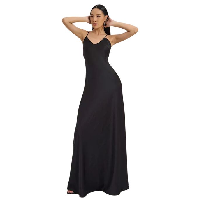Váy Liền Hai Dây Lụa Nữ F2 Fashion & Freedom Art Of Styling D752-D-L-0923 Màu Đen Size L
