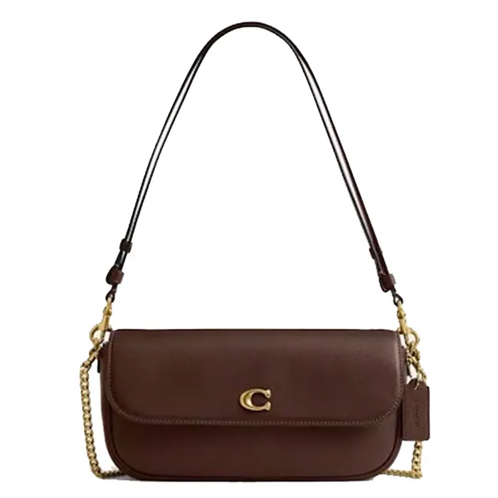 Túi Đeo Chéo Nữ Coach Brook Flap Chain Bag CAN90 Brass/Maple Màu Nâu