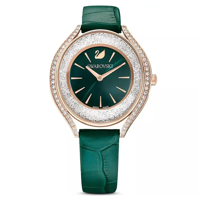 Đồng Hồ Nữ Swarovski Crystalline Aura Green Watch 35mm Màu Xanh Lá