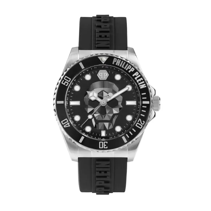 Đồng Hồ Nam Philipp Plein The Skull Quartz Black Dial Watch PWOAA0122 Màu Đen