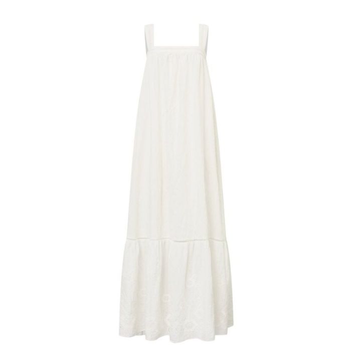 Váy Xòe Nữ F2 Fashion & Freedom White Linen Dress D824-TRANG-M-0724 Màu Trắng Size M