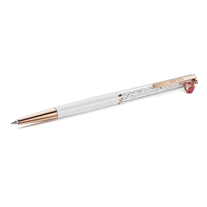 Bút Ký Swarovski Crystalline Ballpoint Pen Ladybug, White, Red Lacquered, Rose Gold-Tone Plated 5732981 Màu Trắng