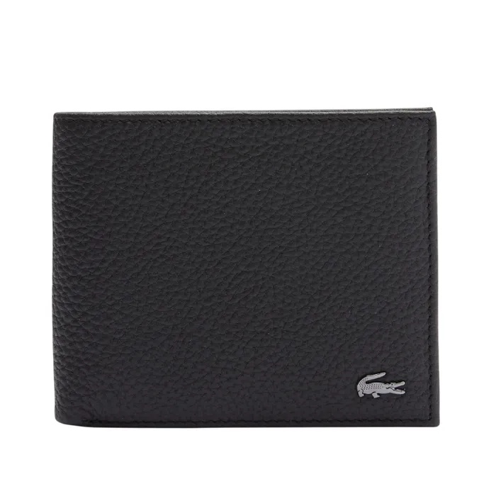 Ví Nam Lacoste Crocodile Matte Grained Leather Wallet NH47740R Màu Đen