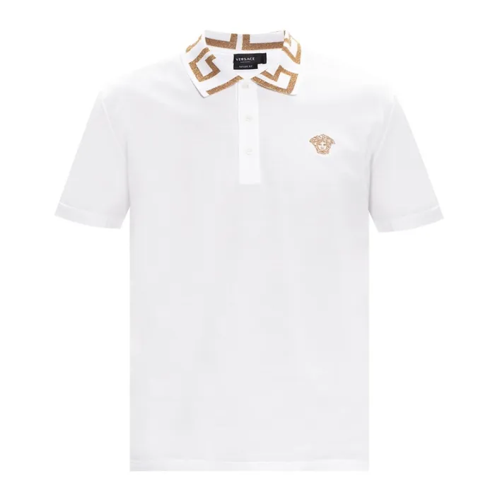 Áo Polo Nam Versace Polo Shirt With Logo 'White' A87402-A231240-A1001 Màu Trắng Size XS