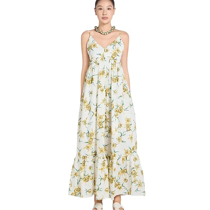 Váy Hai Dây Nữ F2 Fashion & Freedom Linen A Touch Of Effortless Elegance D837-THX-S-0325 Màu Trắng Họa Tiết Size S