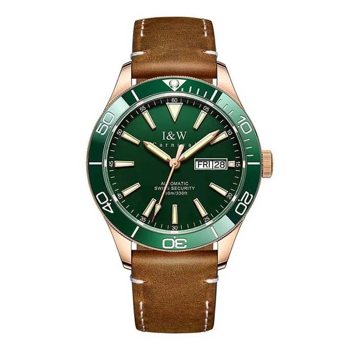 Đồng Hồ Nam I&W Carnival Automatic Watch 533G-D3 Màu Xanh/Nâu