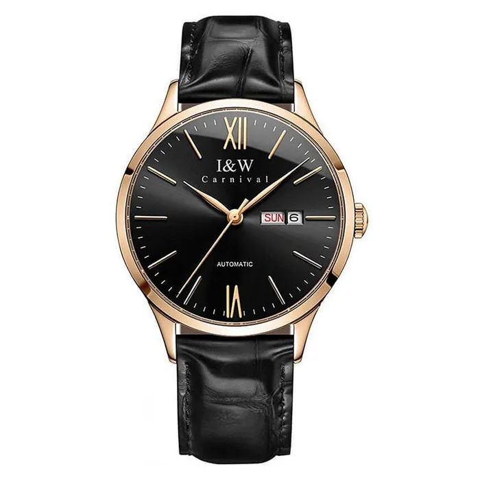 Đồng Hồ Nam I&W Carnival Automatic 529G-D3 Màu Đen - Vàng