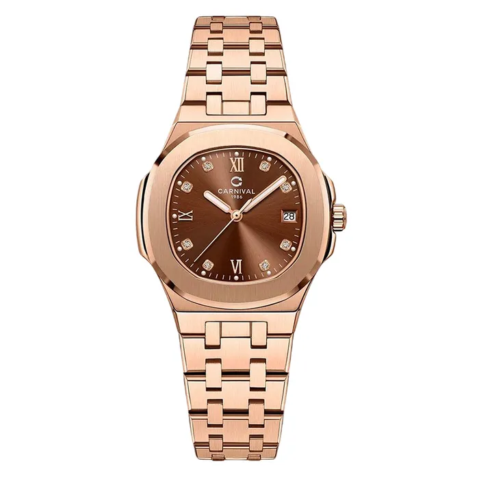Đồng Hồ Nữ Carnival 8160L-VH-N2 Màu Vàng Nâu
