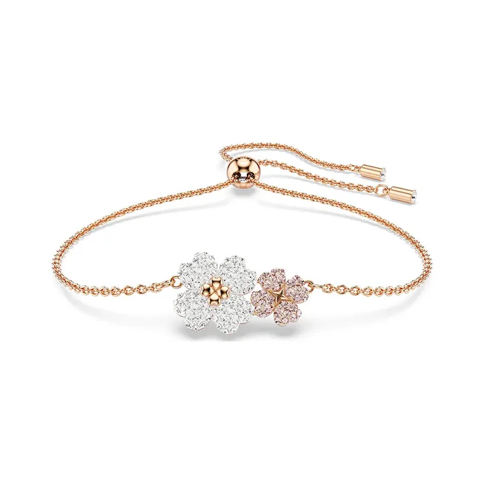 Vòng Đeo Tay Nữ Swarovski Latisha Bracelet Flower, Multicolored, Rose Gold-Tone Plated 5636591 Màu Vàng Hồng