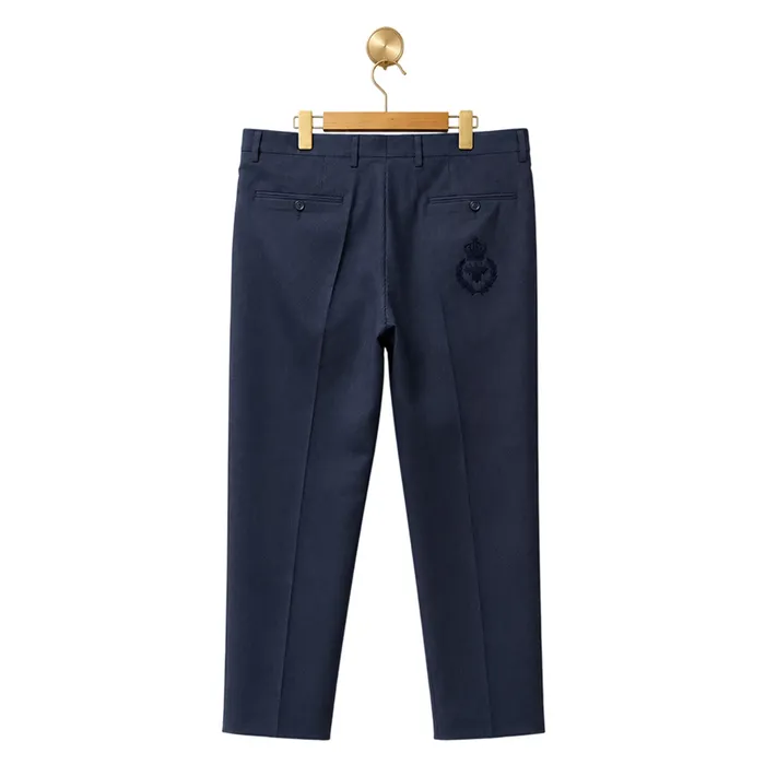 Quần Âu Nam Dolce & Gabbana D&G Kẻ Vương Miện G6OTMZ FR4AZ Màu Xanh Size 46