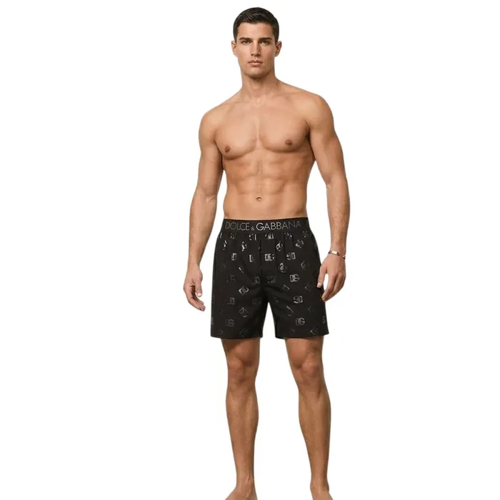 Quần Short Nam Dolce & Gabbana D&G M4D69J FUECH Màu Đen Họa Tiết Size 4