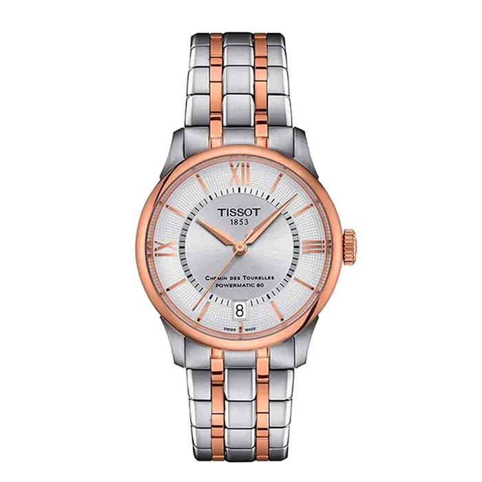 Đồng Hồ Nữ Tissot Chemin Des Tourelles Powermatic 80 Watch T139.207.22.038.00 Màu Bạc/Vàng Hồng