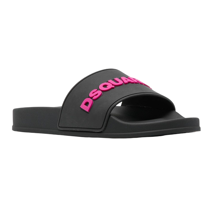 Dép Dsquared2 Flip Flops With Embossed Logo Màu Đen - Hồng Size 40